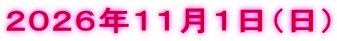 ２０２６年１１月１日（日）